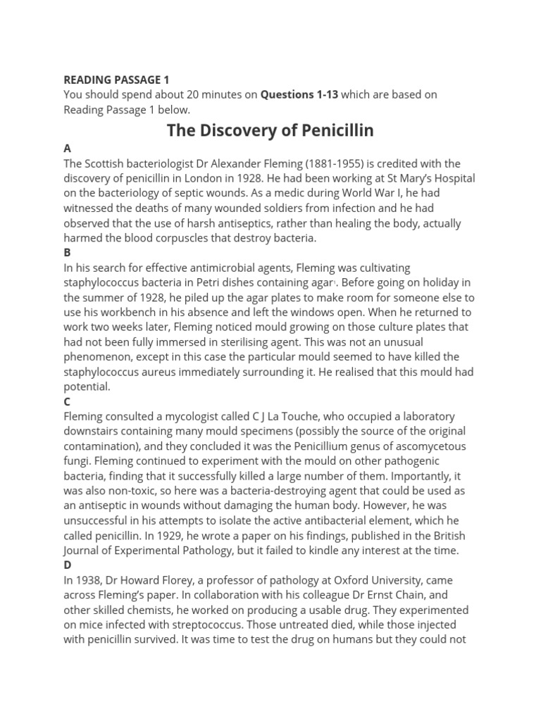 IELTS Reading Test 21 | PDF | Daylight Saving Time | Penicillin