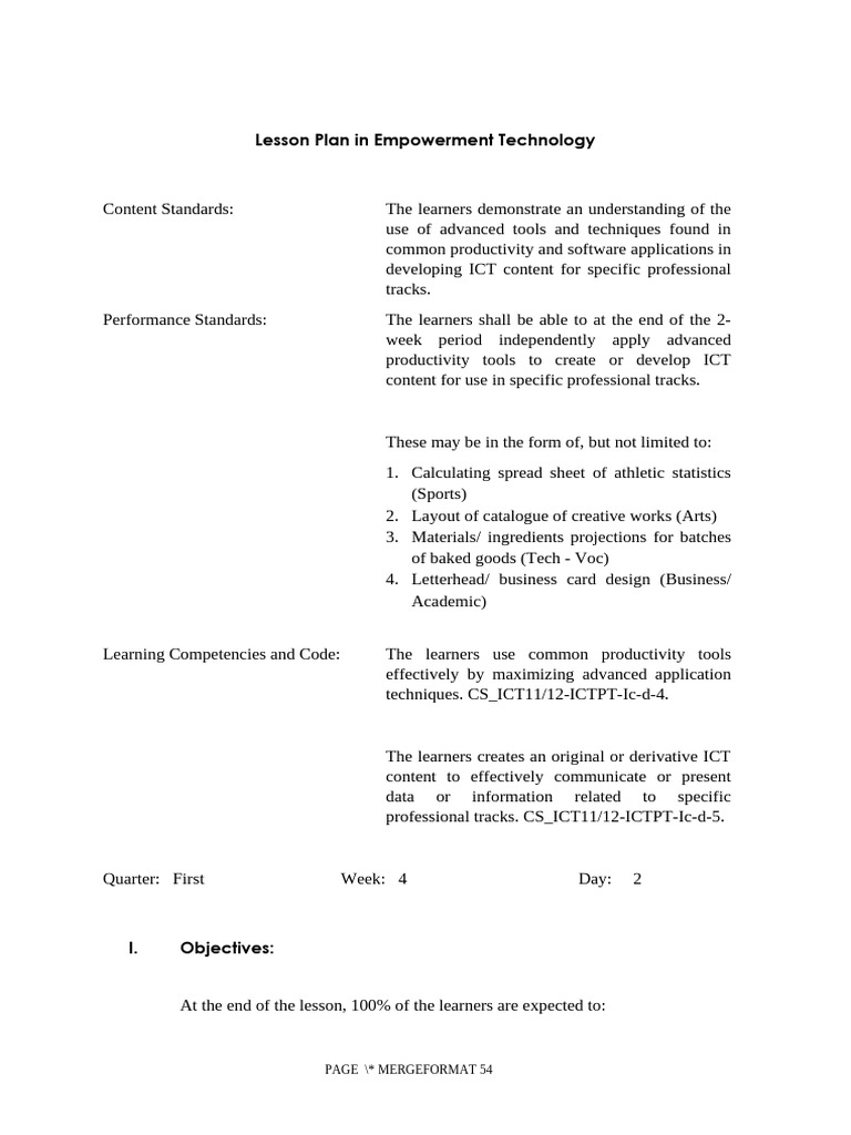 Advanced PowerPoint Skills Lesson Plan | PDF | Educational Technology ...
