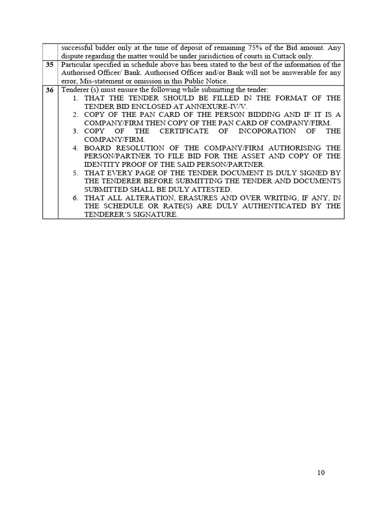 Tender Submission Guidelines for Bidders | PDF