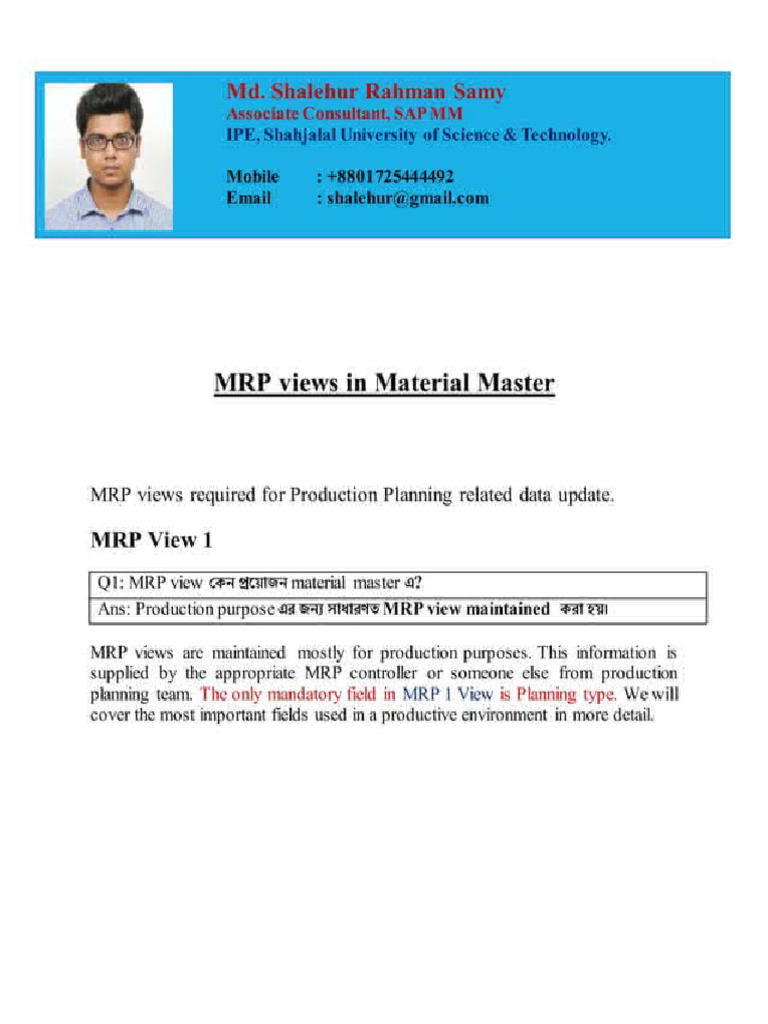 MRP | PDF