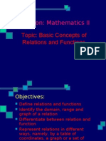 Lesson: Mathematics II: Topic: Basic Concepts of Relations and Functions