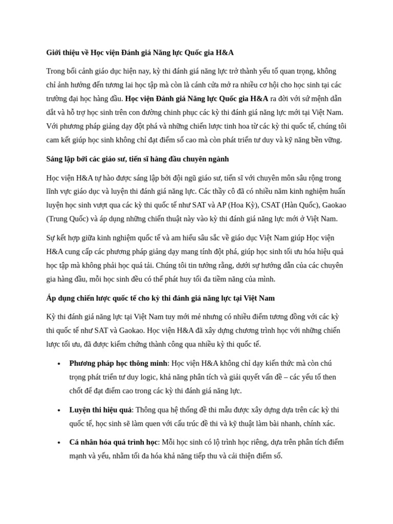 Giới thiệu về HV HA | PDF