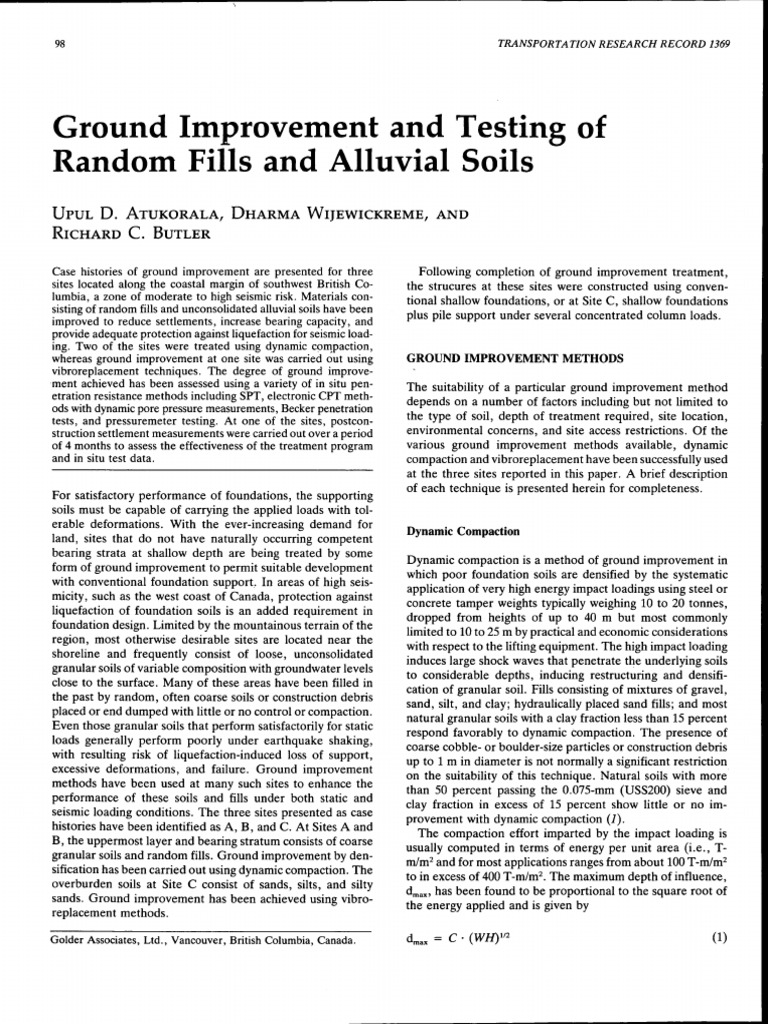 Ground Improvement for Coastal Soils | PDF | Soil | Silt