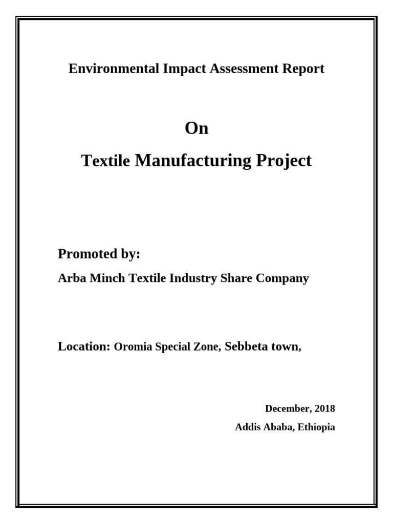 Arba Minch Textile EIA Report | PDF | Environmental Impact Assessment ...