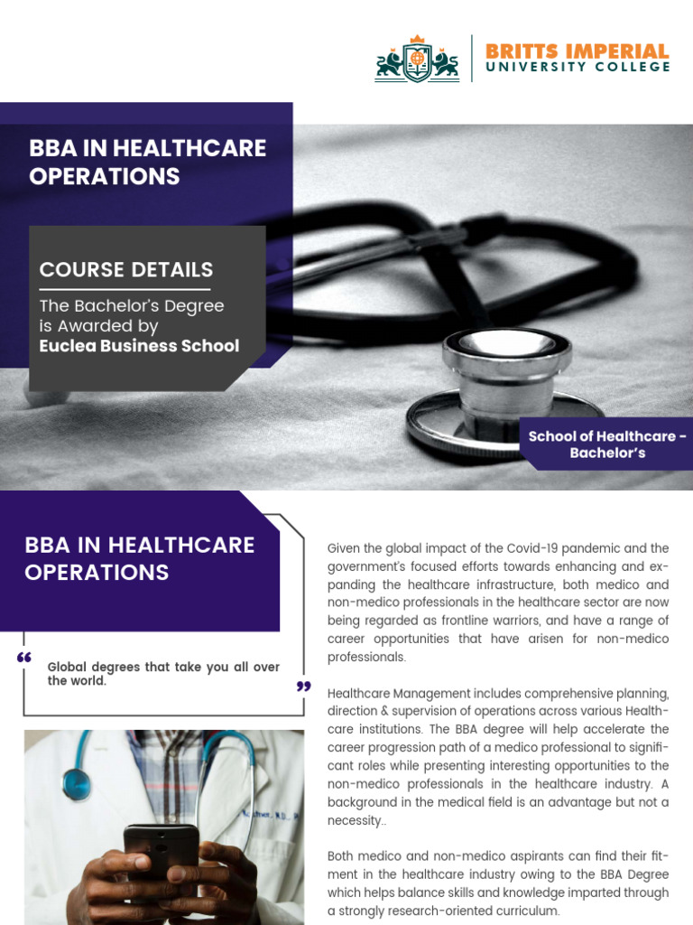 BBA in Healthcare Operations_(G) | PDF | Health Care | Academic Degree