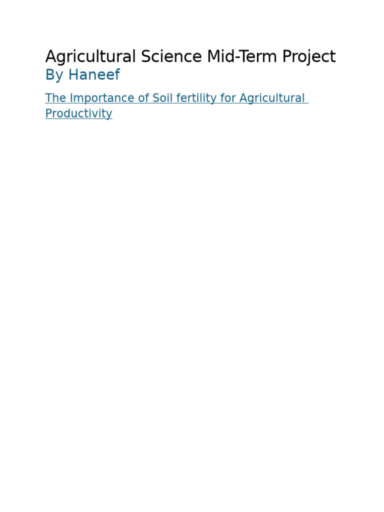 Agricultural Science Mid-Term Project | PDF