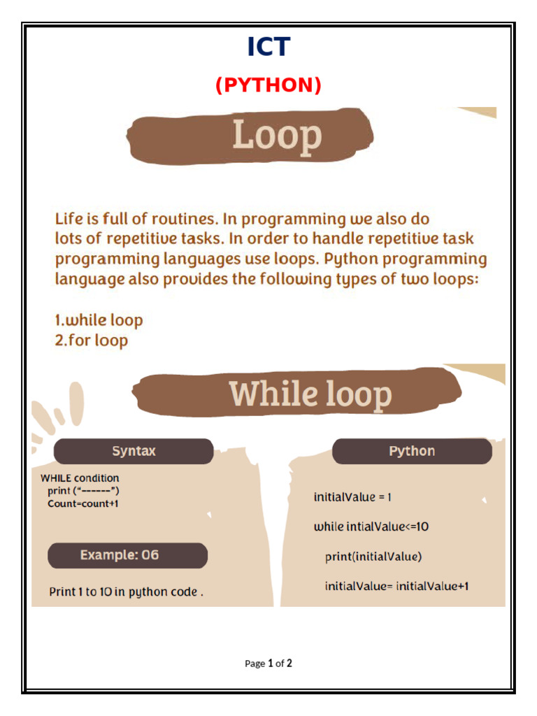 Python-13 march 25(While loop) | PDF
