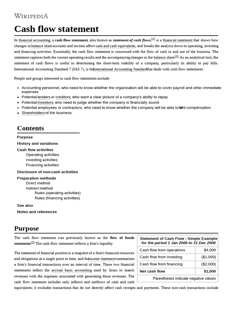 Cash_flow_statement | PDF | Cash Flow Statement | Economies