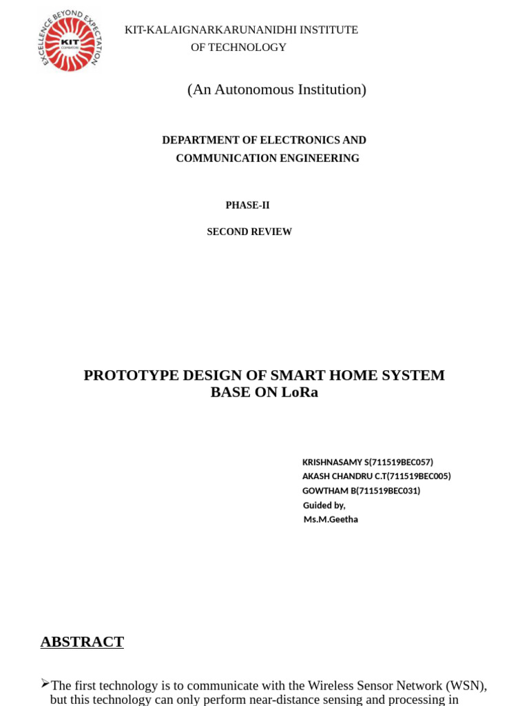 Smart Home System Prototype Using LoRa | PDF | Home Automation ...
