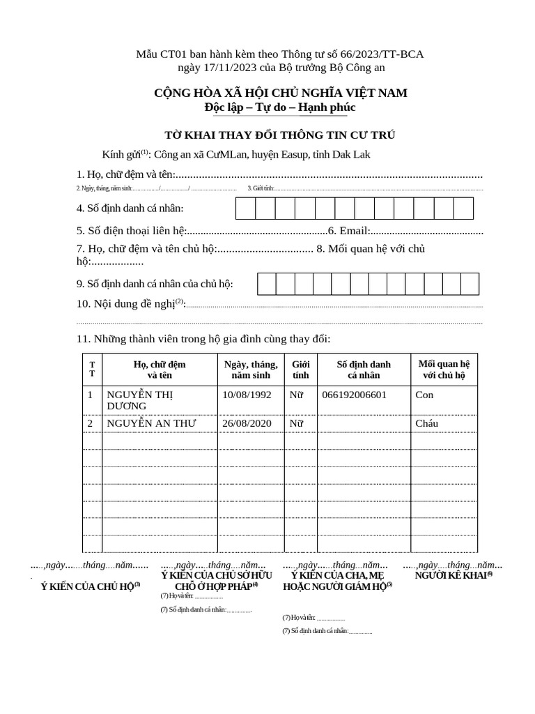 Mẫu CT01 - 66 | PDF