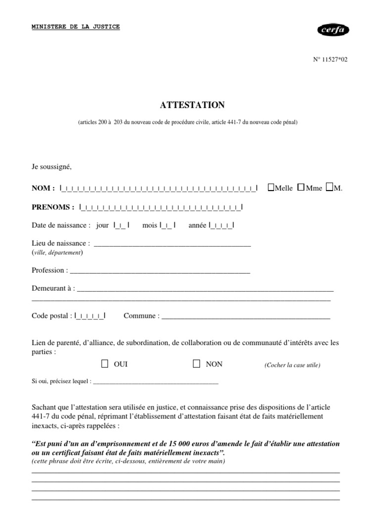 Attestation | PDF | Politique | Droit