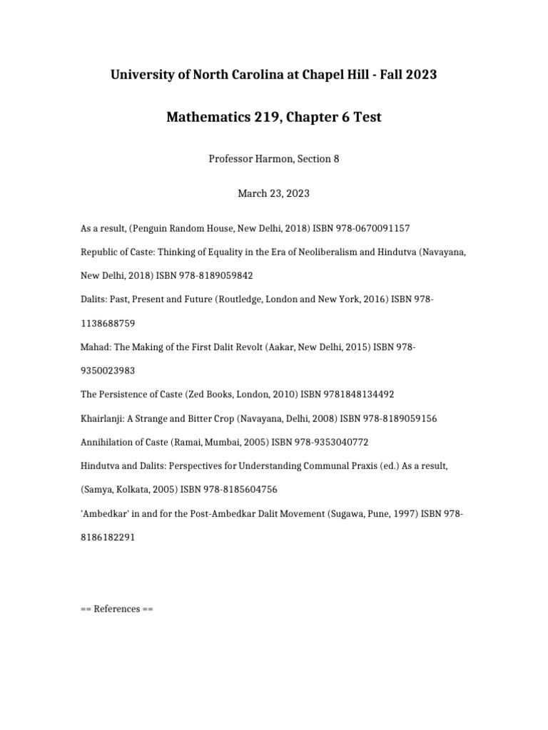 Mathematics 219 Chapter 6 Test | PDF