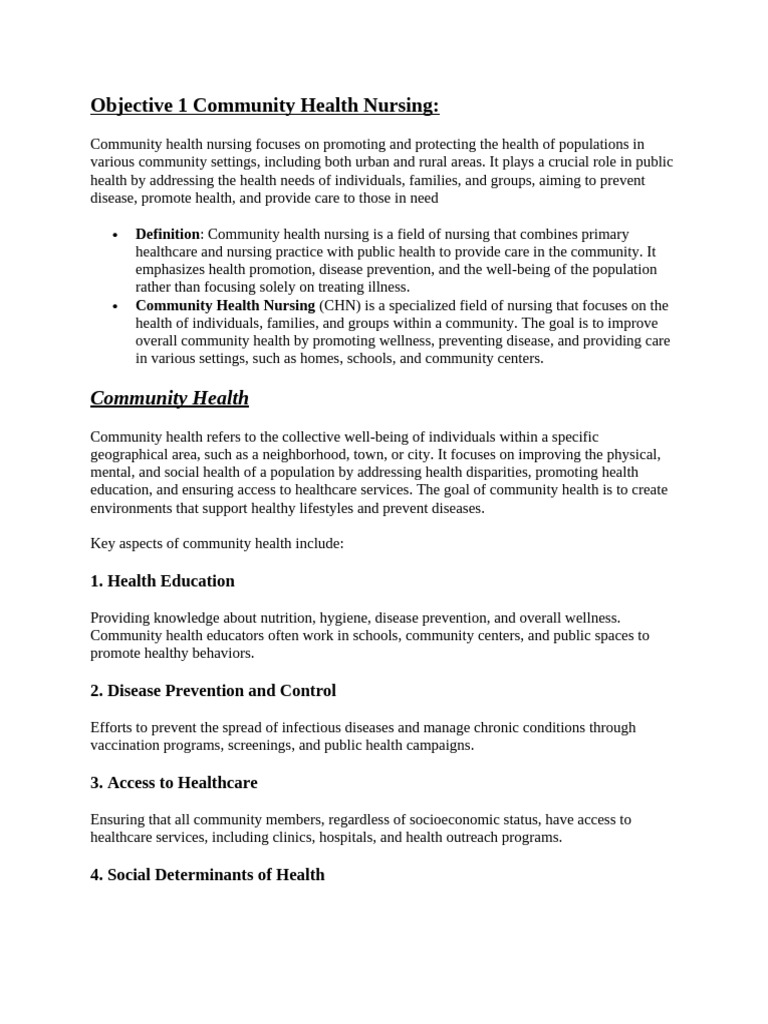 Community Health Nursing Overview | PDF | Preventive Healthcare ...