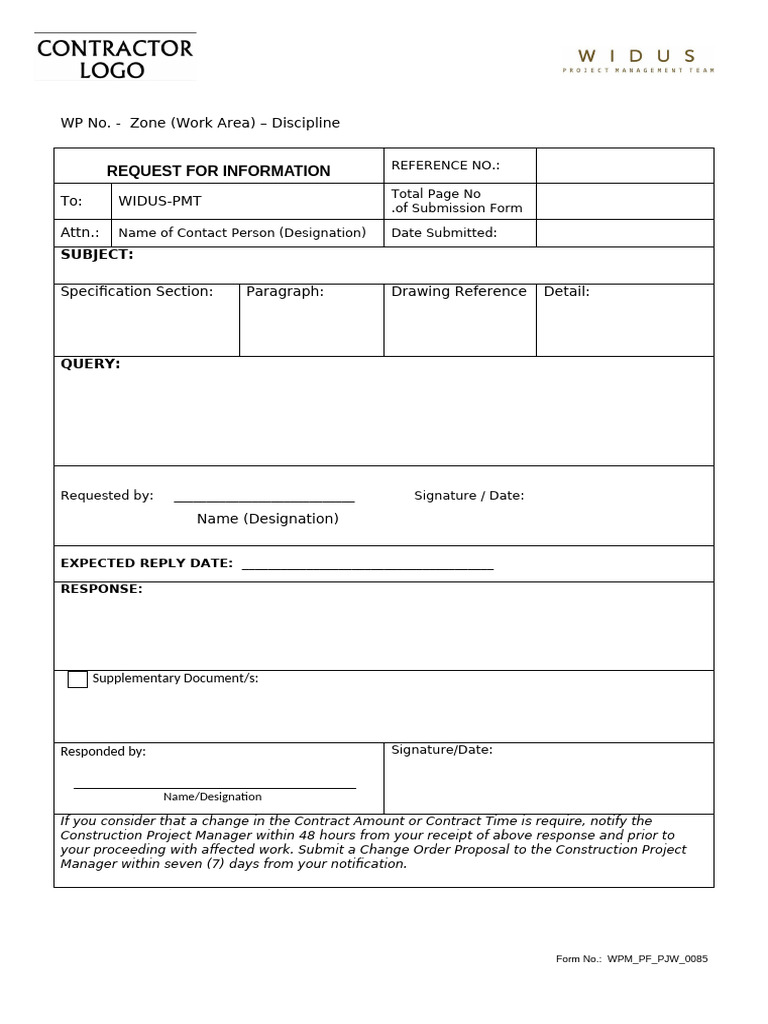 WPM - PF - PJW - 0085 - 0 (Rfi) | PDF