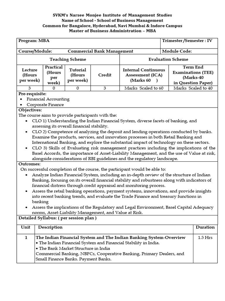 MBA Course on Commercial Banking Management | PDF | Banks | Loans