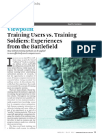 Viewpoint: Training Users vs. Training Soldiers: Experiences From The Battlefield