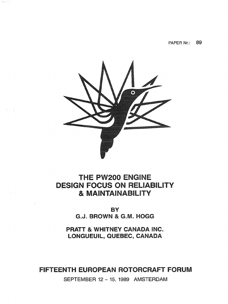 研究论文 pw200发动机的设计重点是可靠性和可维护性 | PDF | Turbine | Bearing (Mechanical)