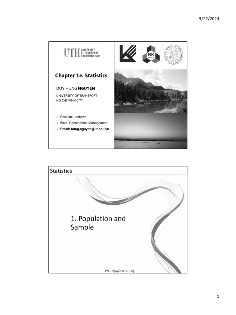 Chương 1e. Statistics | PDF | Level Of Measurement | Variance