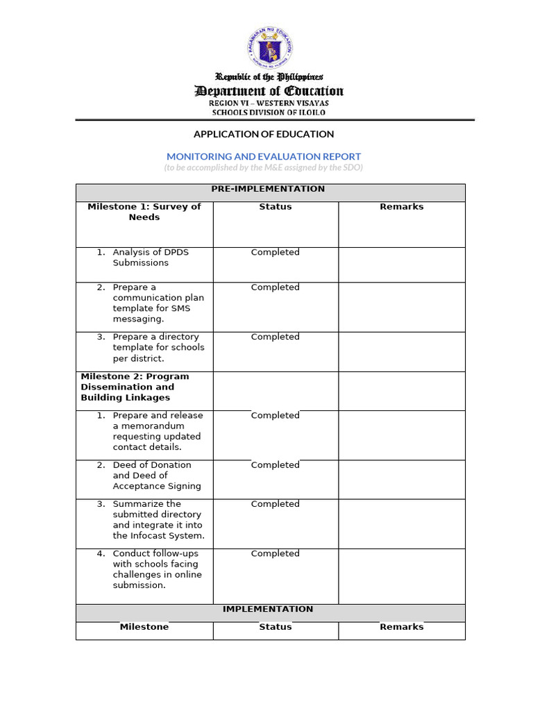 Education Monitoring & Evaluation Report | PDF