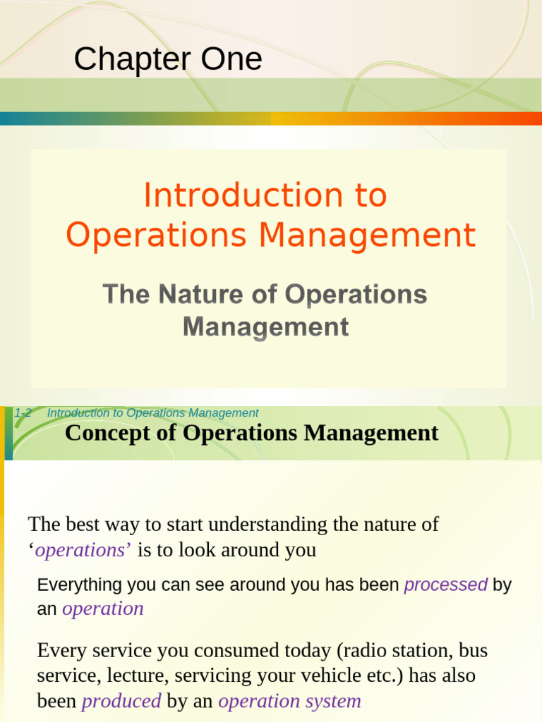 OM Chap 1 | PDF | Operations Management | Strategic Management