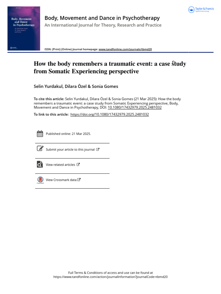 Somatic Therapy: Case Study Insights | PDF | Psychological Trauma ...