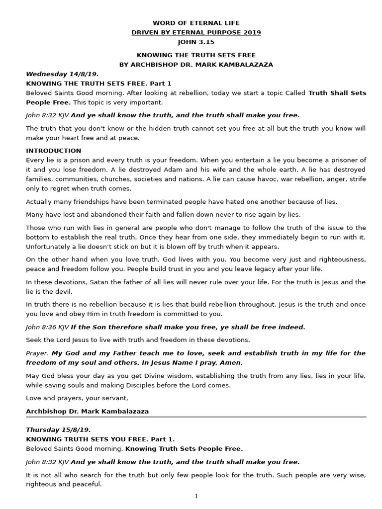 34 Knowing The Truth Sets You Free PDF Jesus God The Father