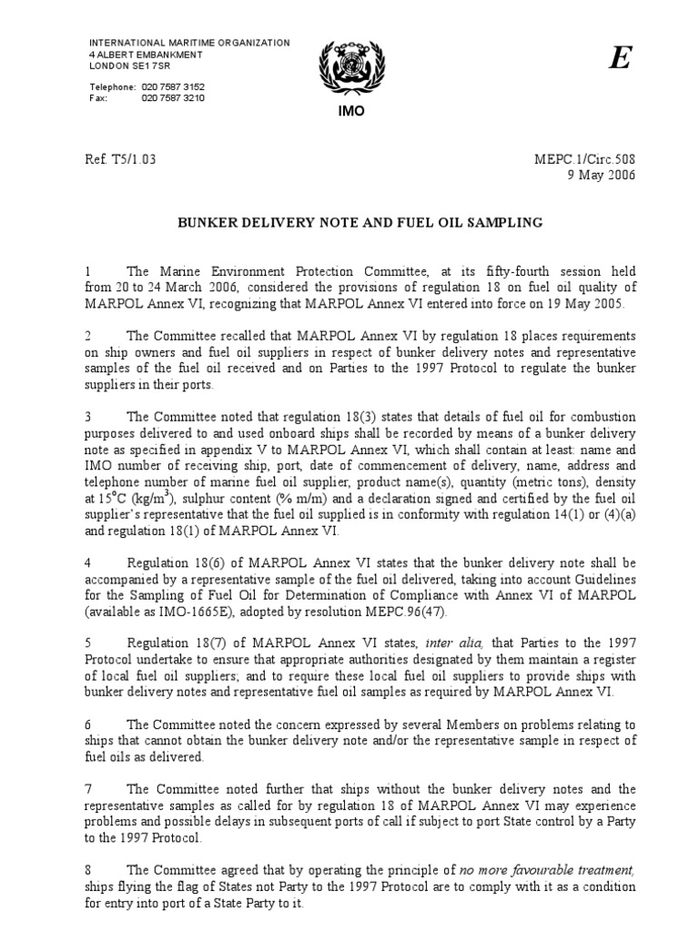 BDN Rules Fuel Oil Government Information