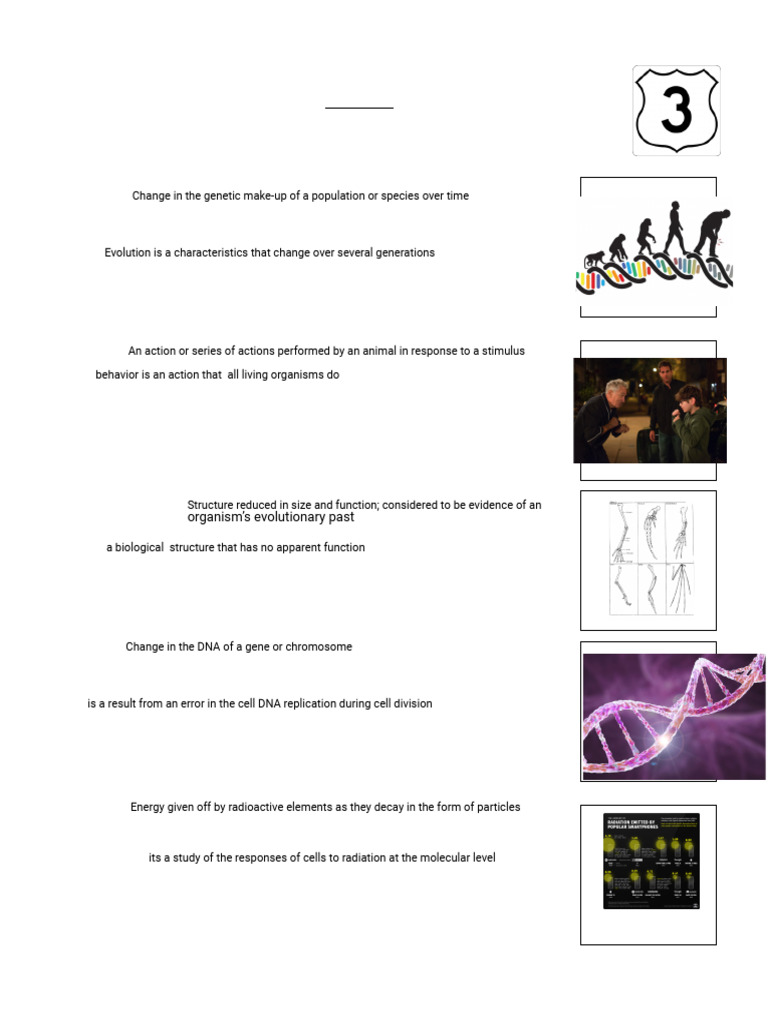 Biology Vocabulary: Evolution Terms | PDF | Evolution | Natural Selection