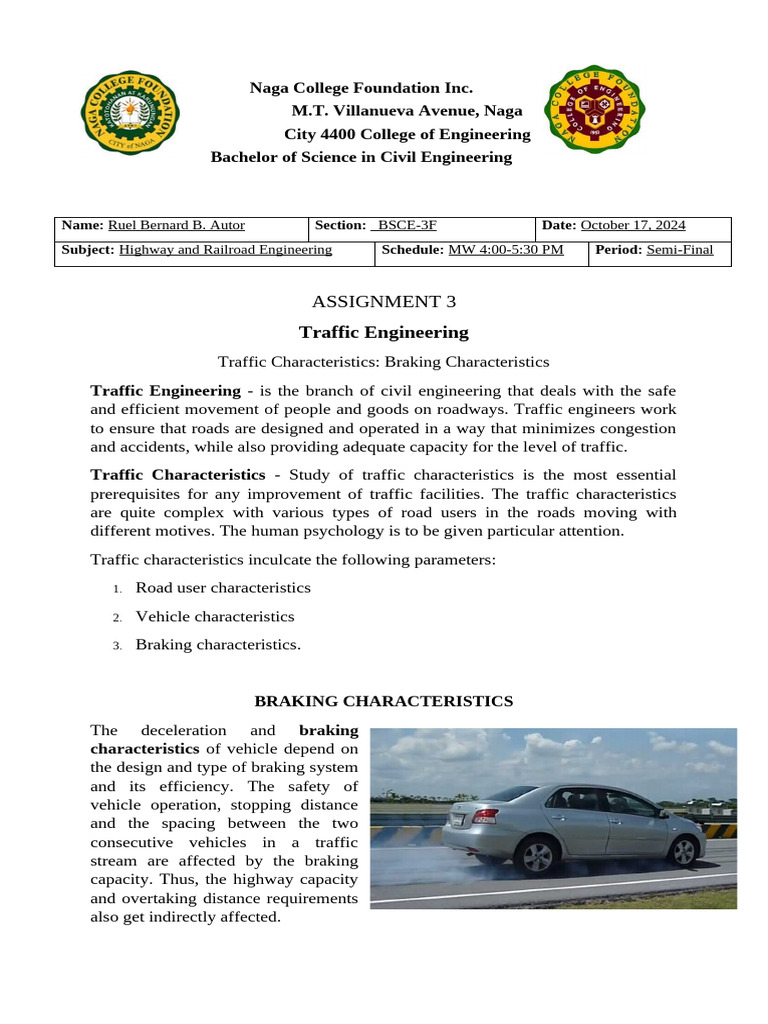 Braking Characteristics | PDF | Friction | Mechanical Engineering