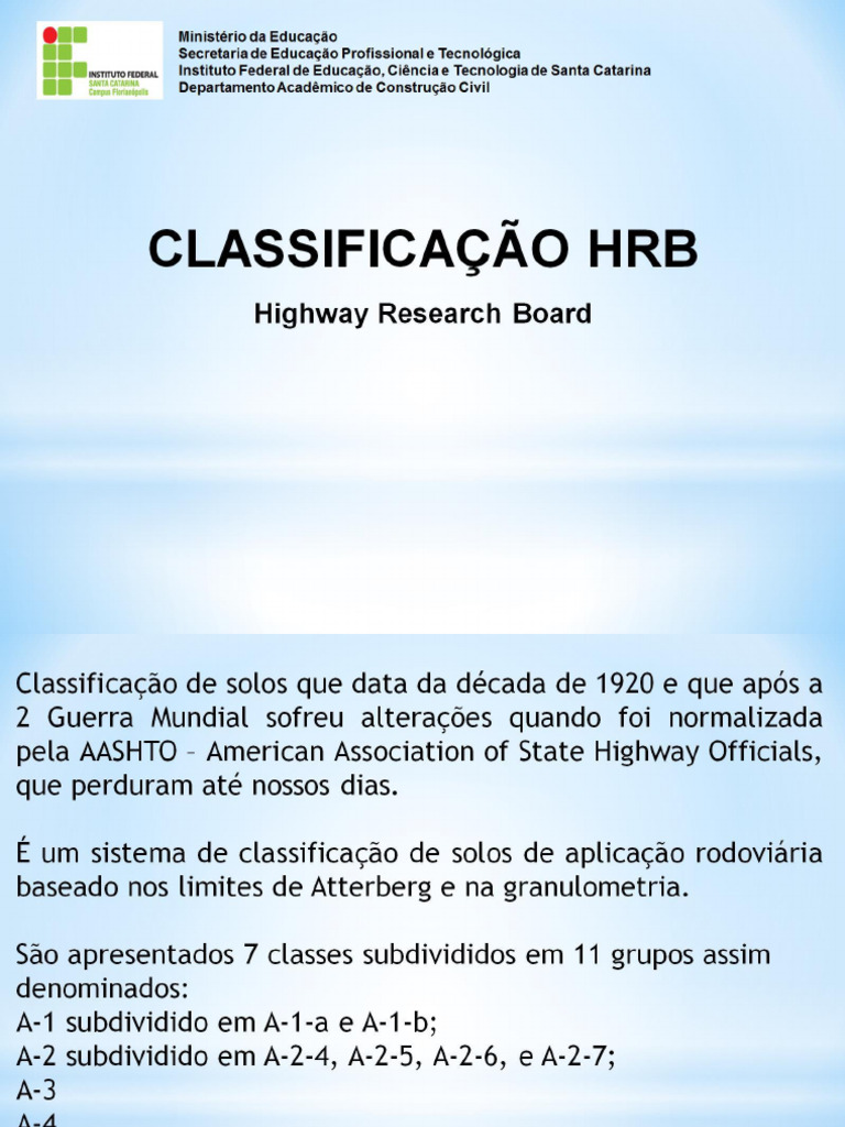 Aula 19 - Classificação HRB | PDF