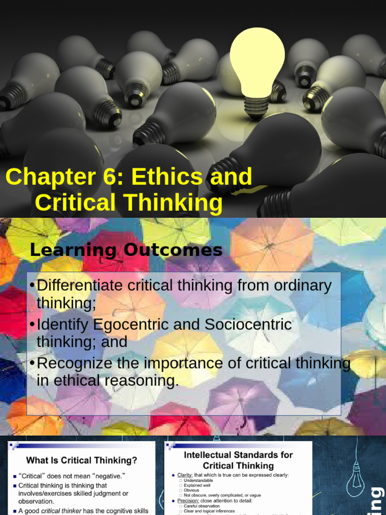 Ethics and Critical Thinking Insights | PDF