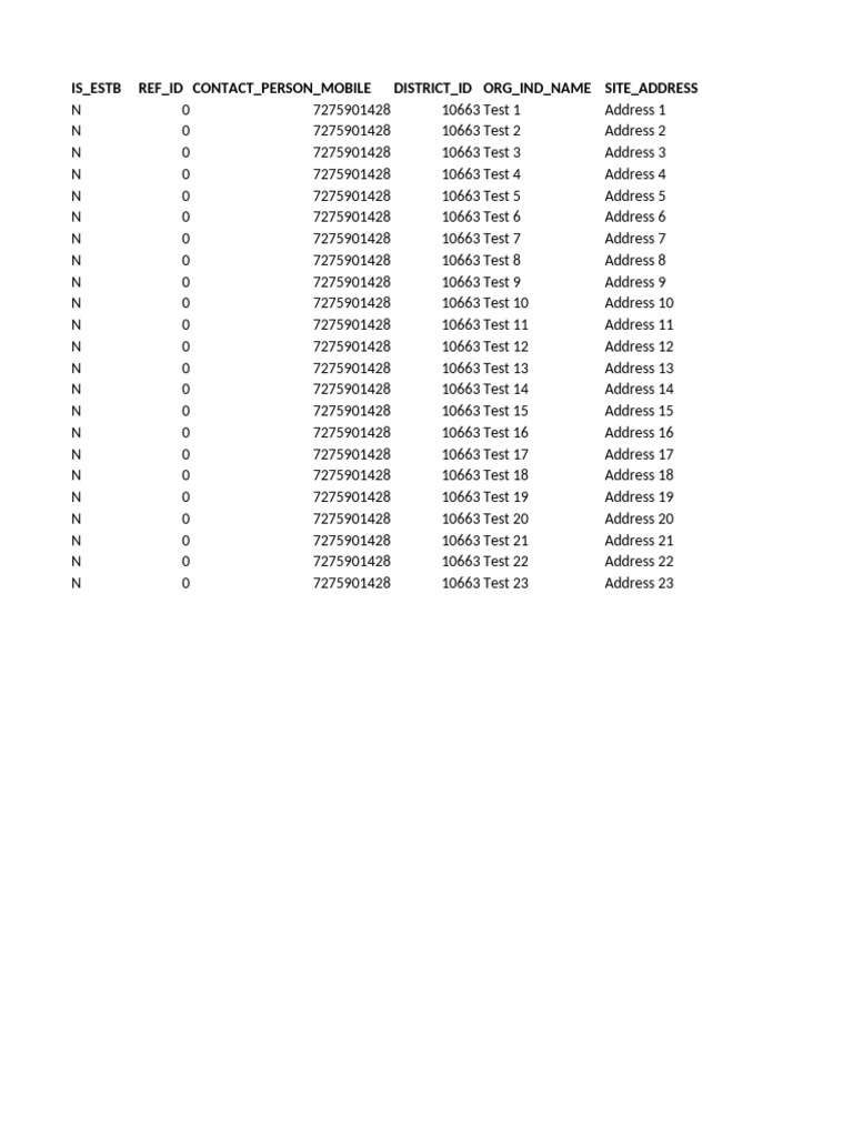 Building Project Bulk Upload Data | PDF