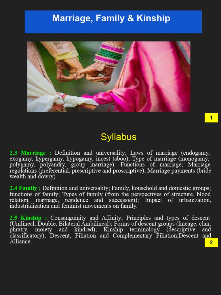 Understanding Marriage and Kinship Dynamics | PDF | Marriage | Family