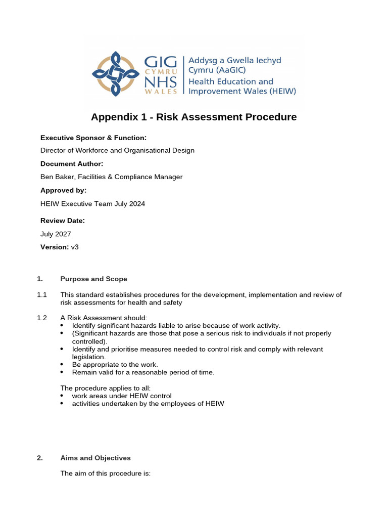Health and Safety Risk Assessment Guide | PDF | Risk | Occupational ...