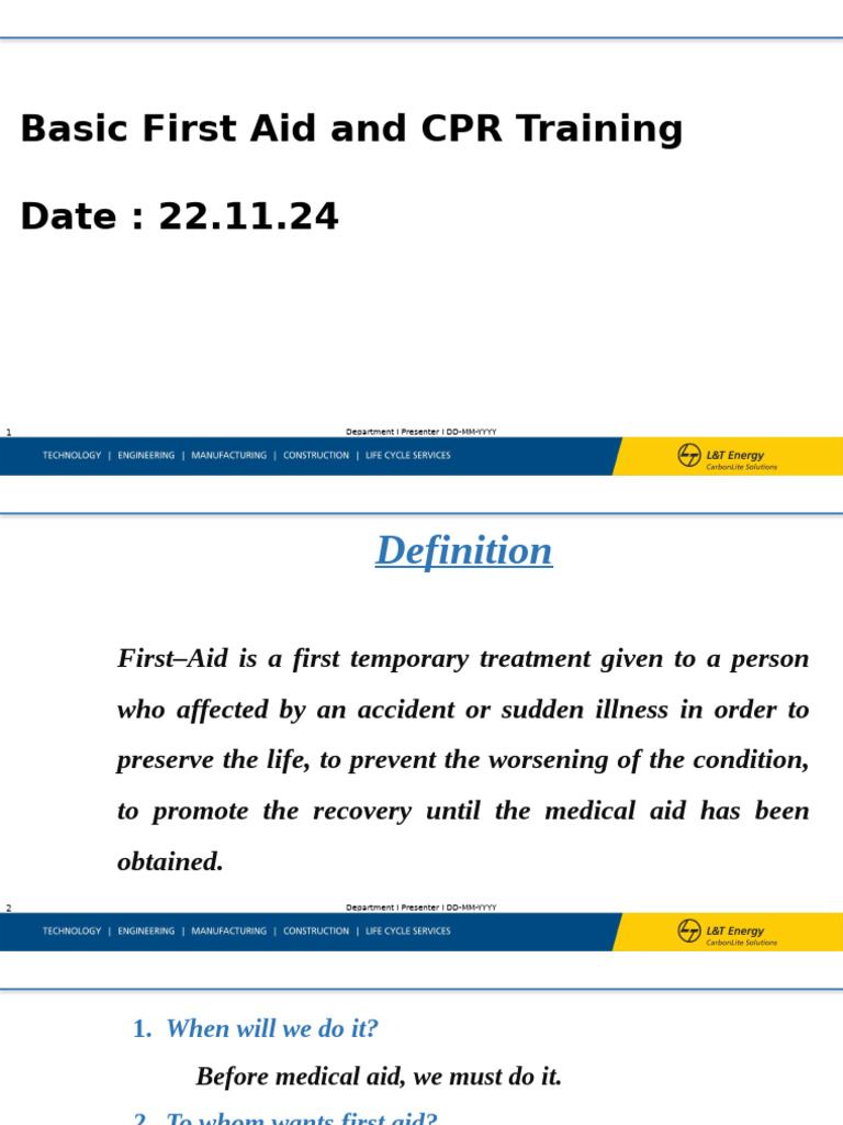 First Aid Training - NLC | PDF | Burn | First Aid