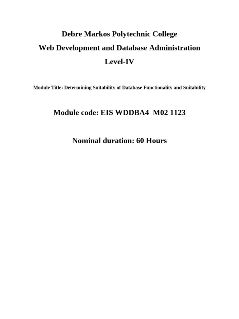 Database Functionality Assessment Guide | PDF | Databases | Database ...