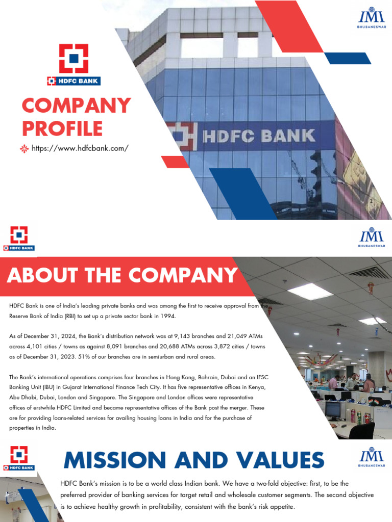 HDFC Bank Company Profile Overview | PDF | Banks | Loans