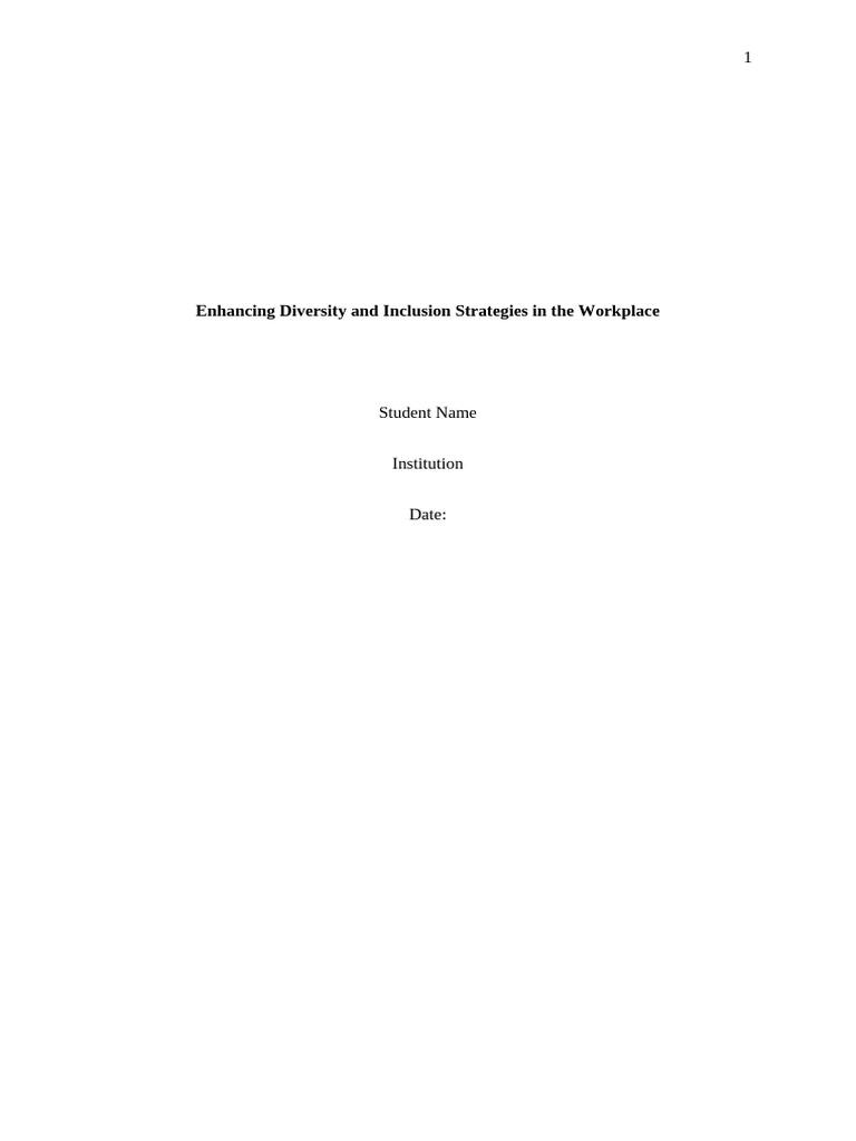 Workplace Diversity and Inclusion Strategies | PDF | Recruitment ...