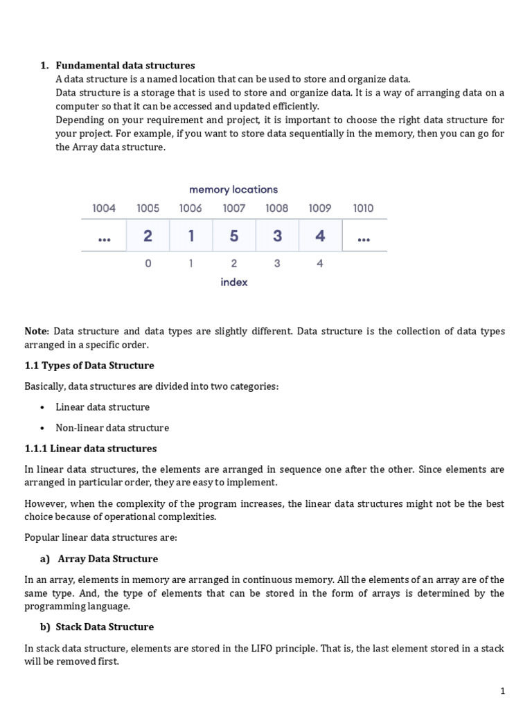 CSC2203 Algorithms Data Structure Lecture Notes 1 | PDF | Queue ...