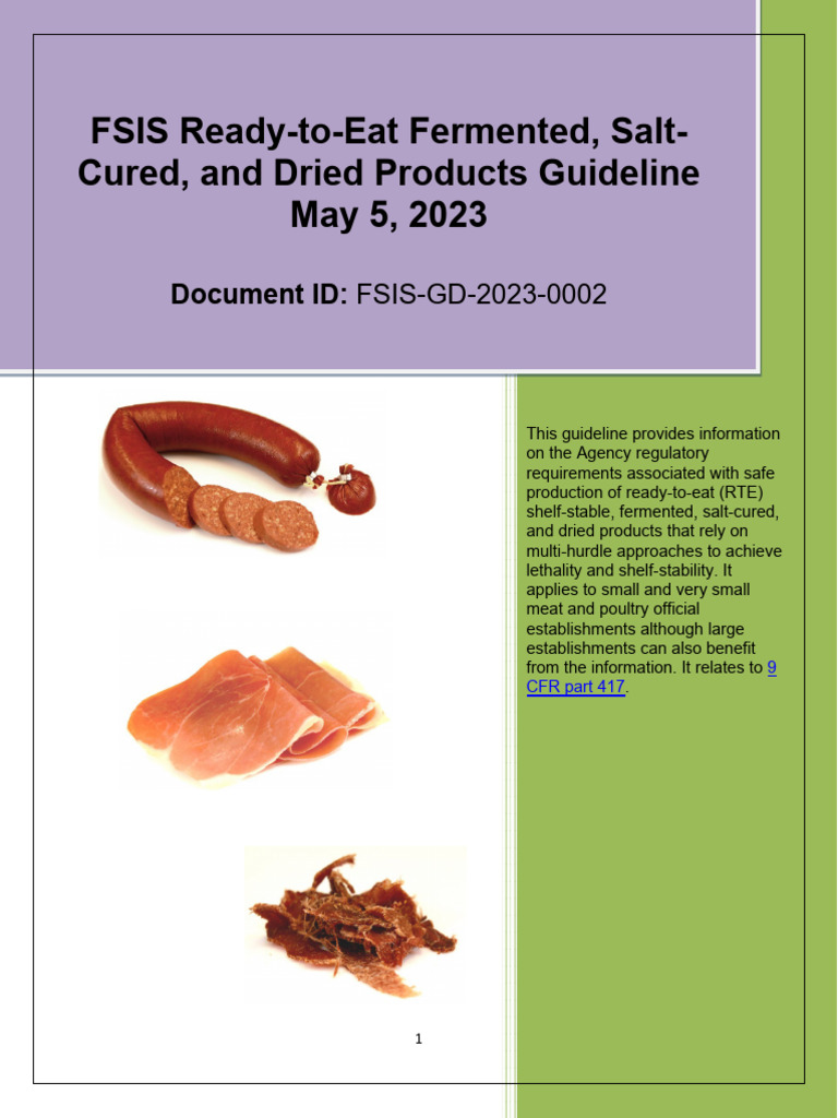 RTE Fermented & Cured Products Guide | PDF | Hazard Analysis And ...