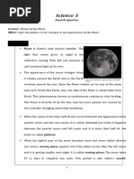 Phases of The Moon Detailed Lesson Plan | PDF | Moon | Astronomy