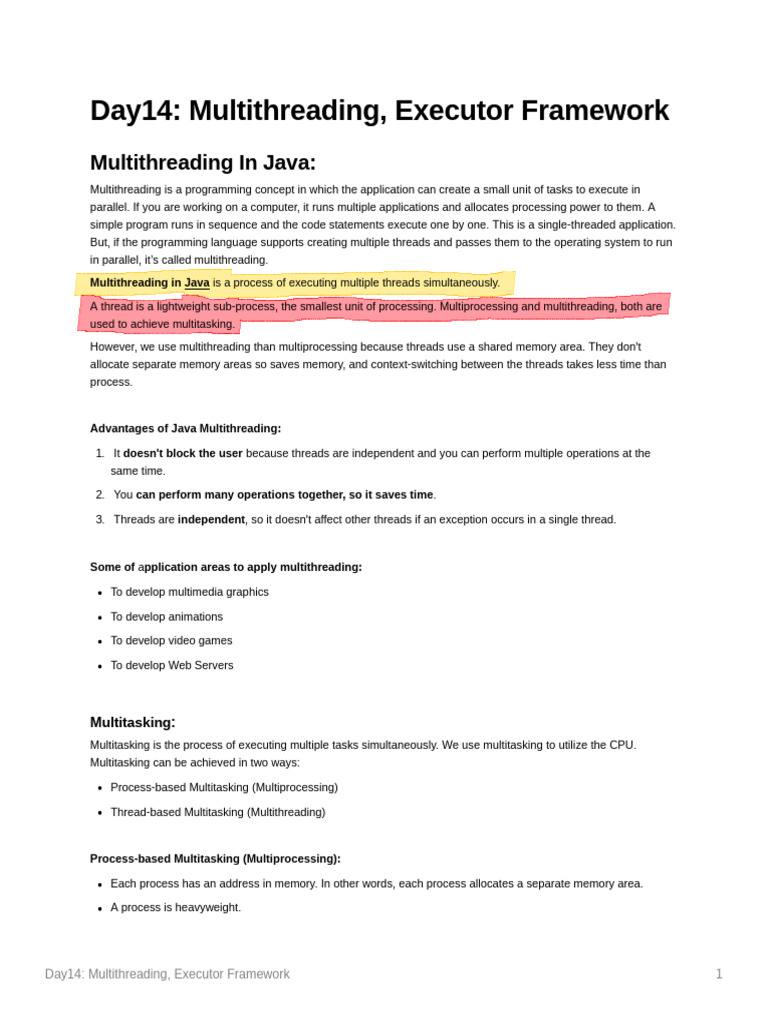 Day14_Multithreading_Executor_Framework_666015 | PDF | Thread ...