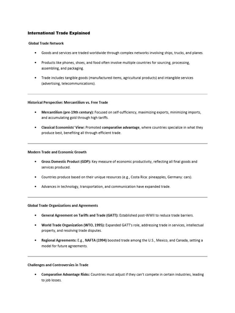 International Trade Explained Pdf World Trade Organization Economies