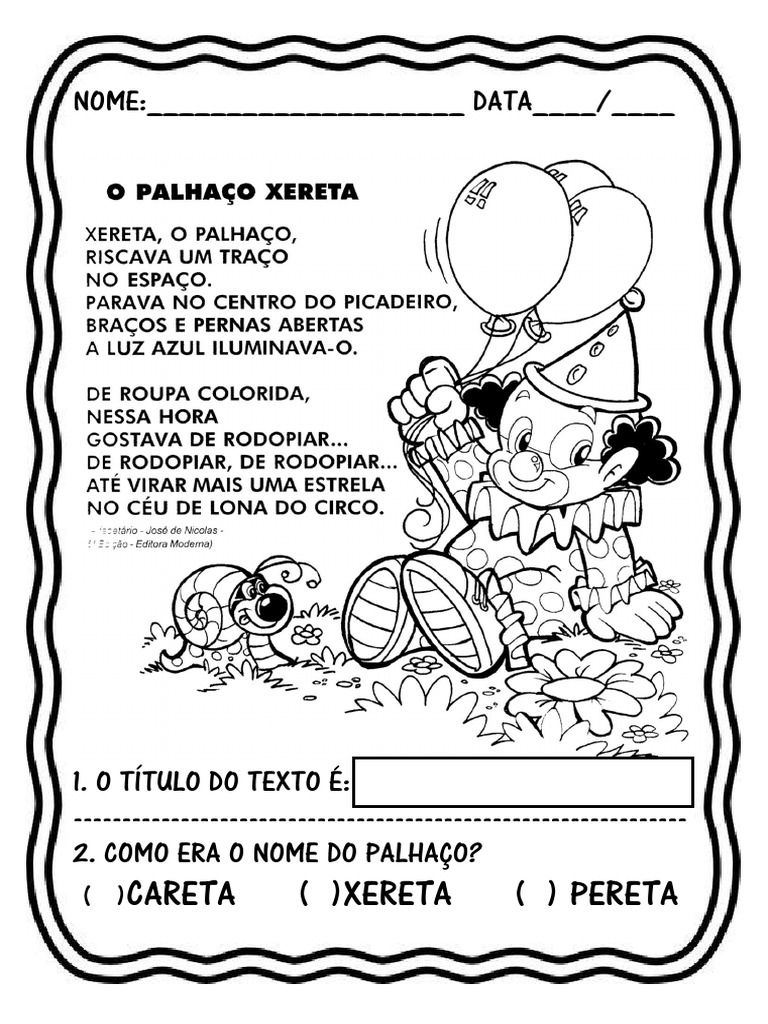 Nome e Características do Palhaço | PDF