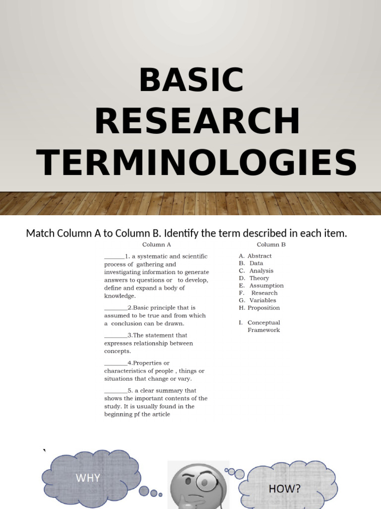Basic Research Terminologies Explained | PDF | Knowledge | Information