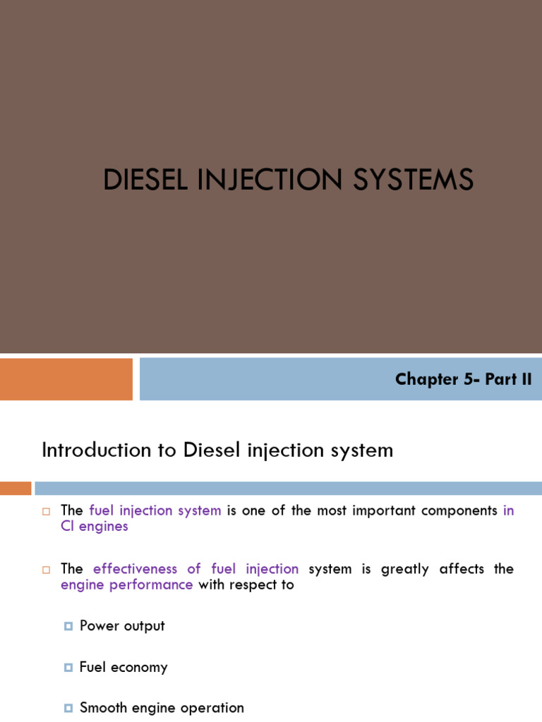 Chapter V Part II Mixture Formation in CI Engine | PDF | Fuel Injection ...