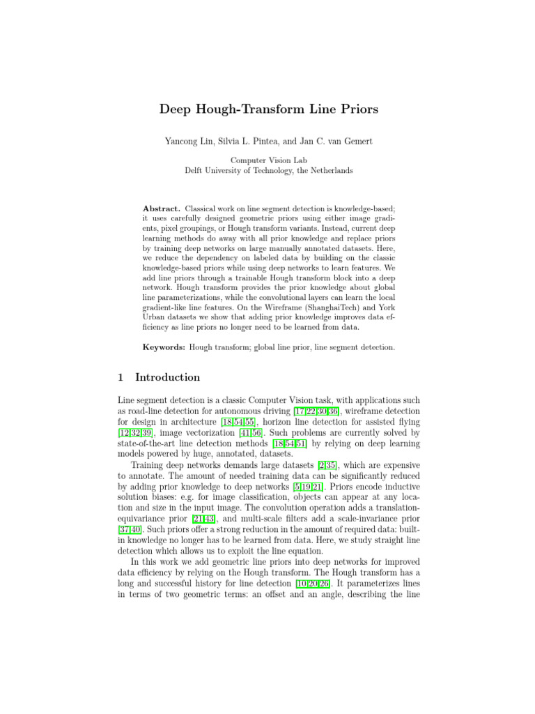 Deep Learning with Hough Transform Priors | PDF | Artificial ...
