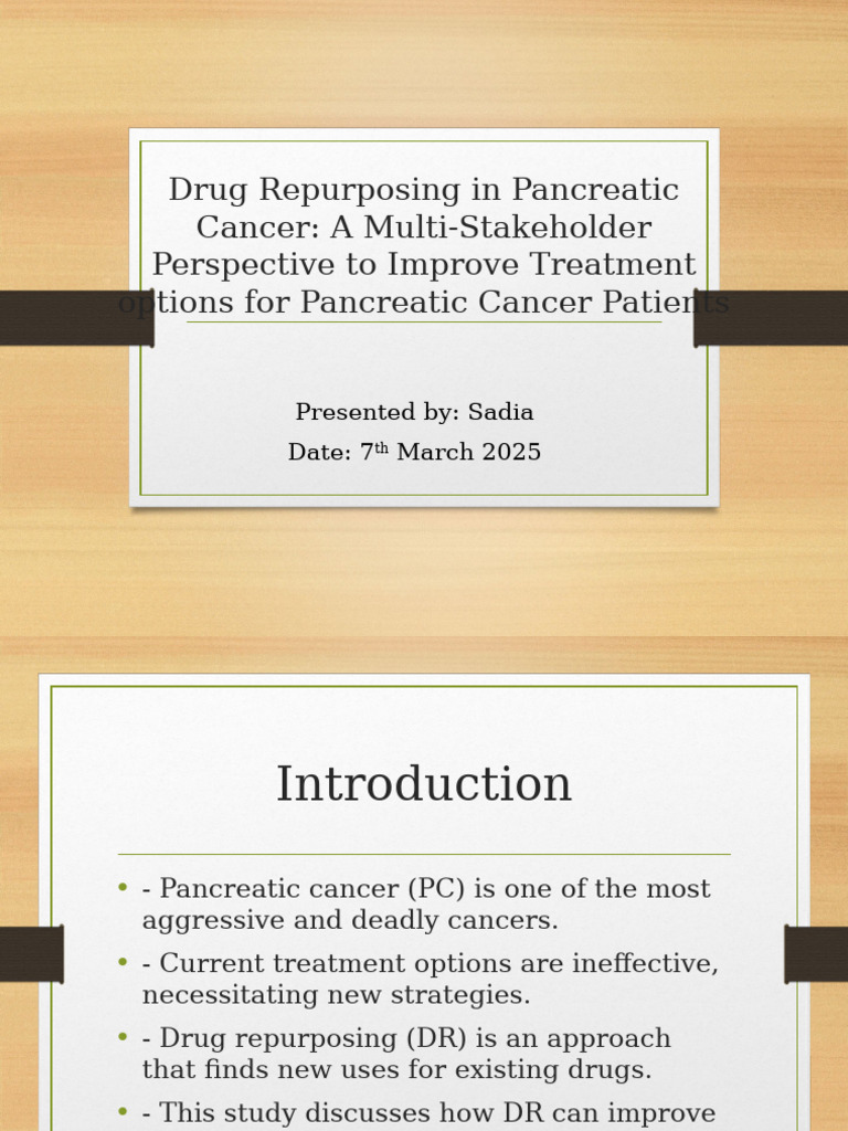 Enhancing Pancreatic Cancer Treatment via Drug Repurposing | PDF ...