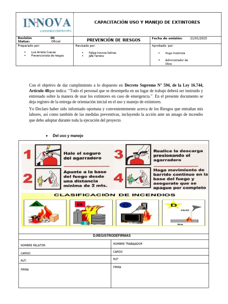 Capacitación en Uso de Extintores | PDF
