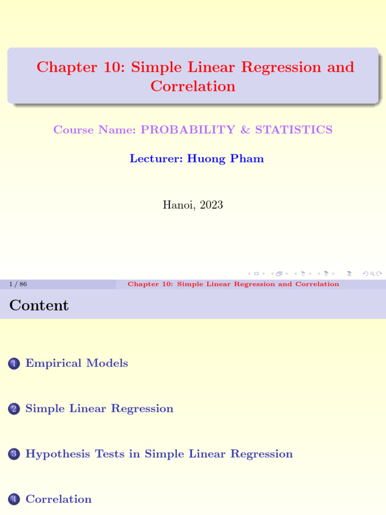 Chapter 11. Simple Linear Regression and Correlation | PDF | Regression ...
